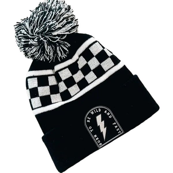 Born to be Wild and Fast Checkered Beanie