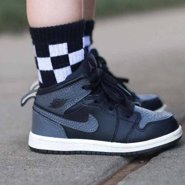 Black & White Checkered Socks