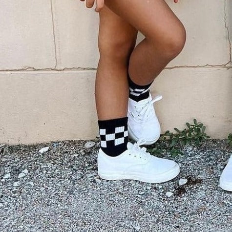 Black & White Checkered Socks